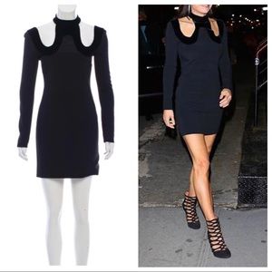Tom Ford 60’s style velvet and crepe LBD Black bodycon Dress